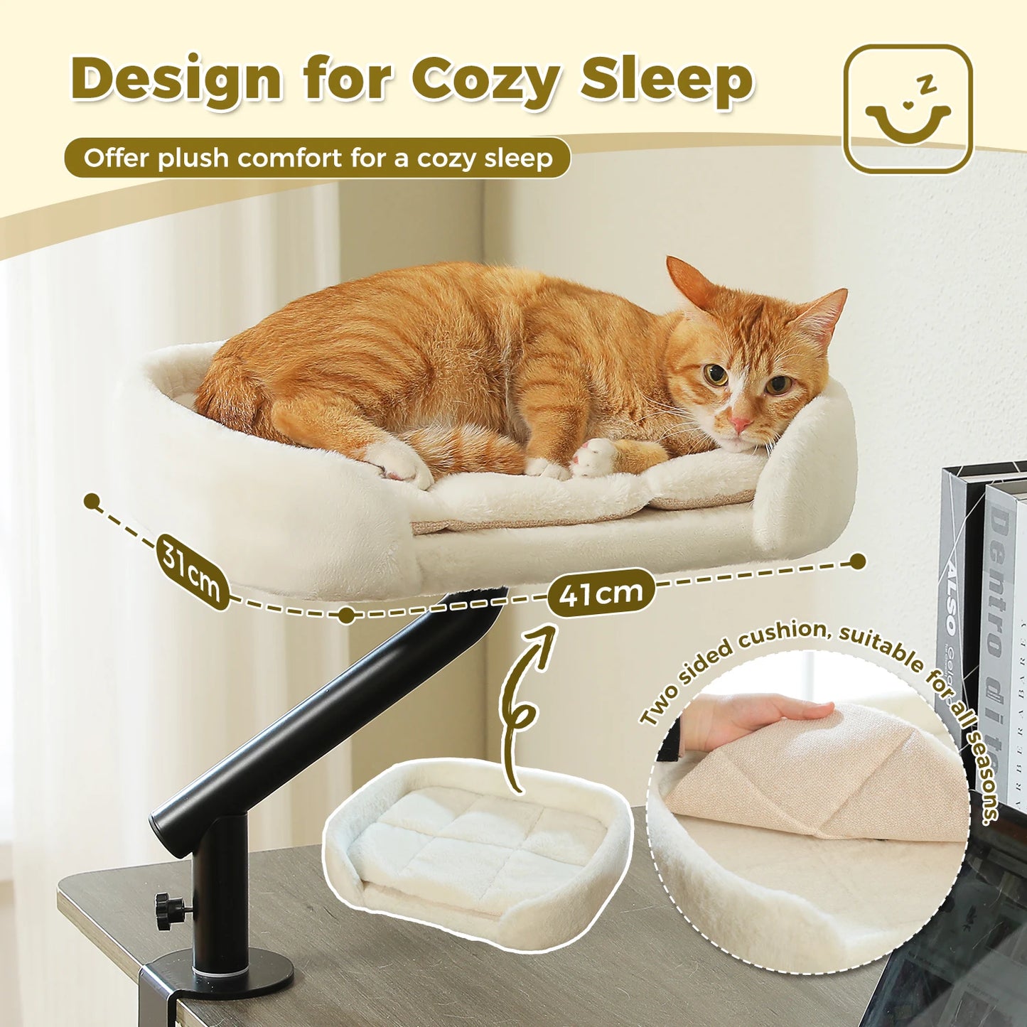 PAWZ Road Cat Desk Bed 360° Rotatable Plush Sofa Stand