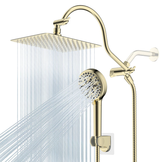 Hibbent High Pressure Rainfall Shower Head With Extension Arm