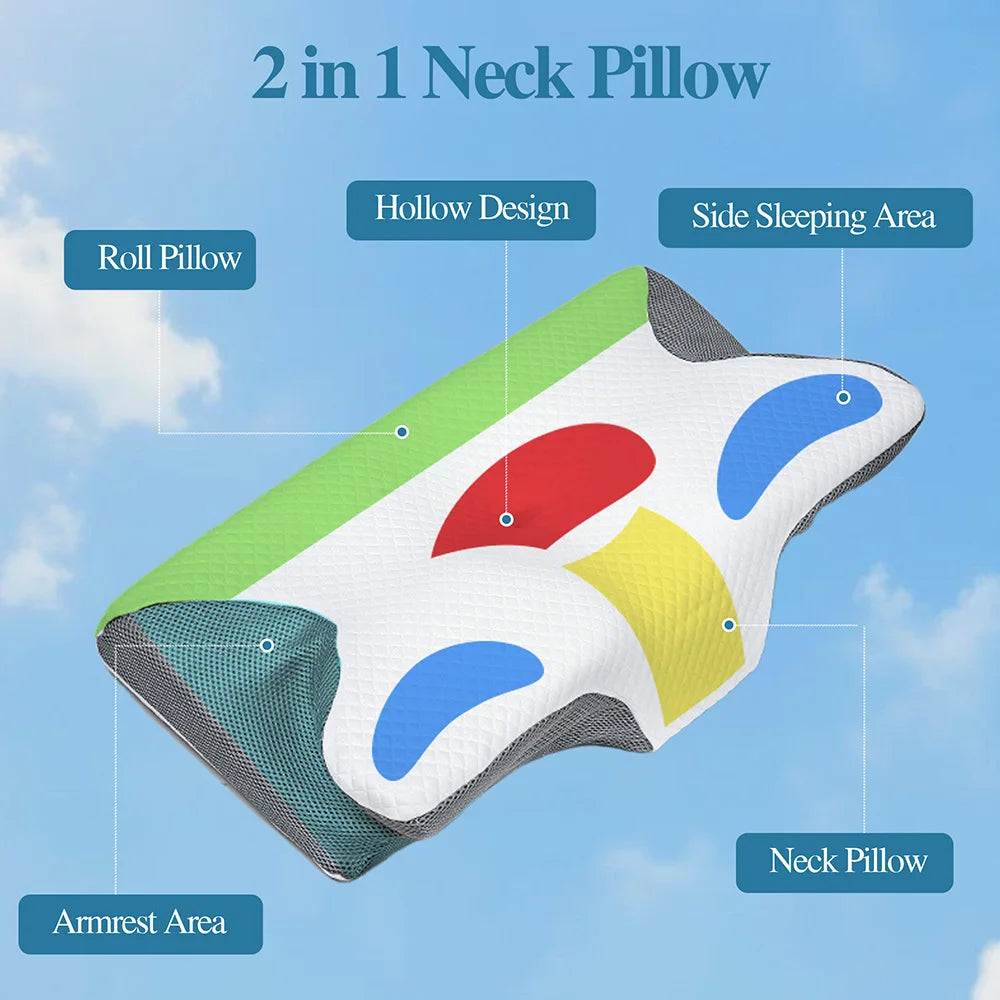 Memory Foam Cervical Orthopedic Neck Pillow For Comfortable Sleep