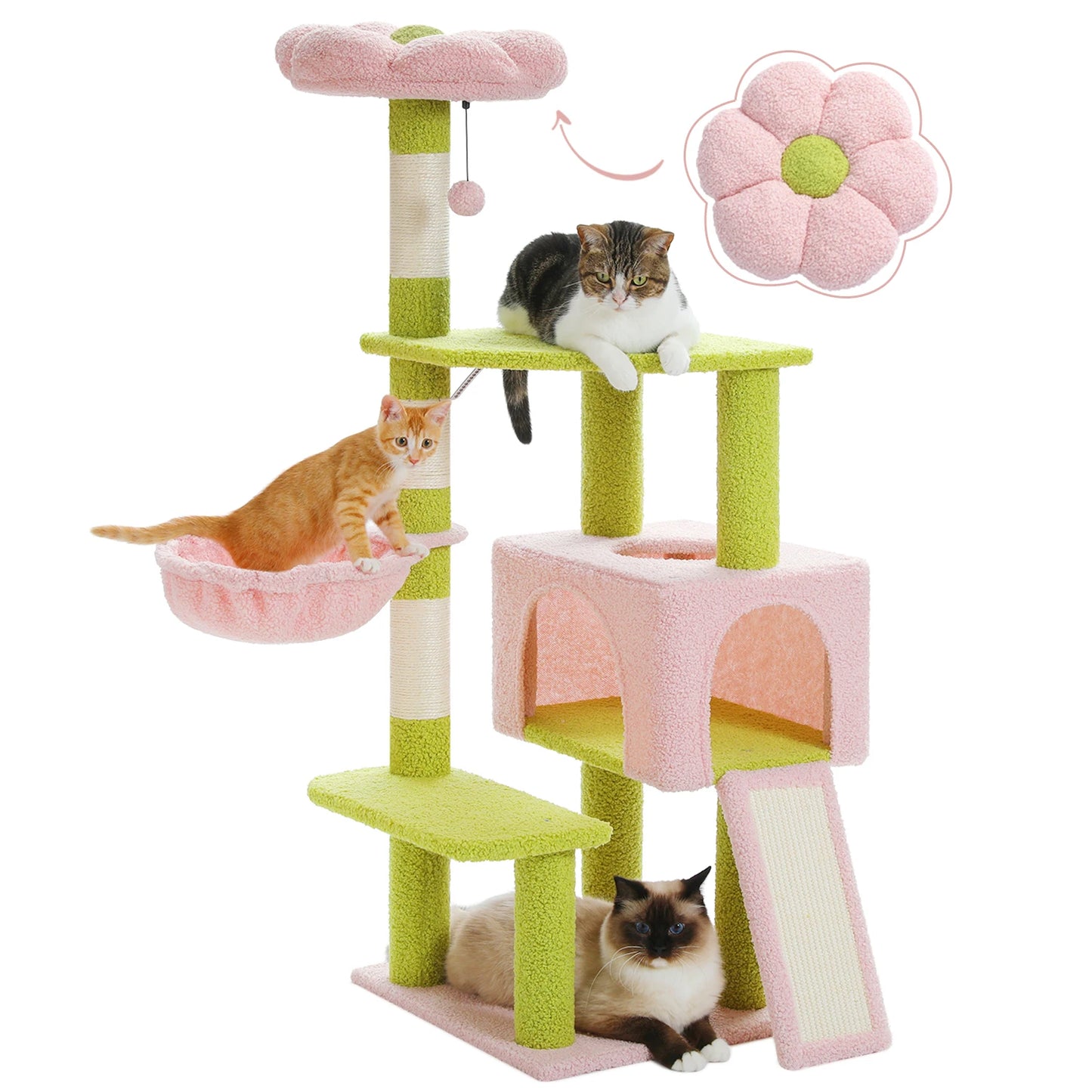 PAWZ Road Flower Cat Tree Tower With Indoor Sisal Posts