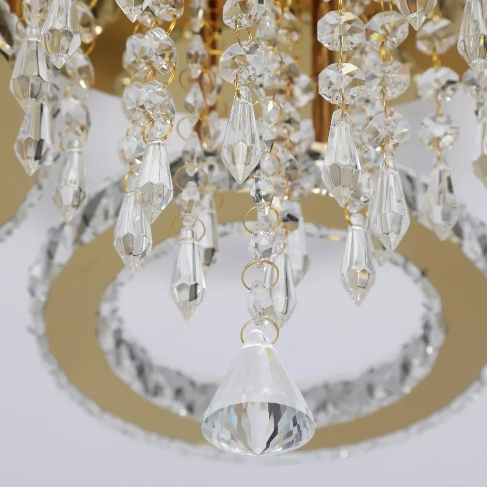 VETRULUS Crystal LED Ceiling Light Chandelier For Modern Living Room