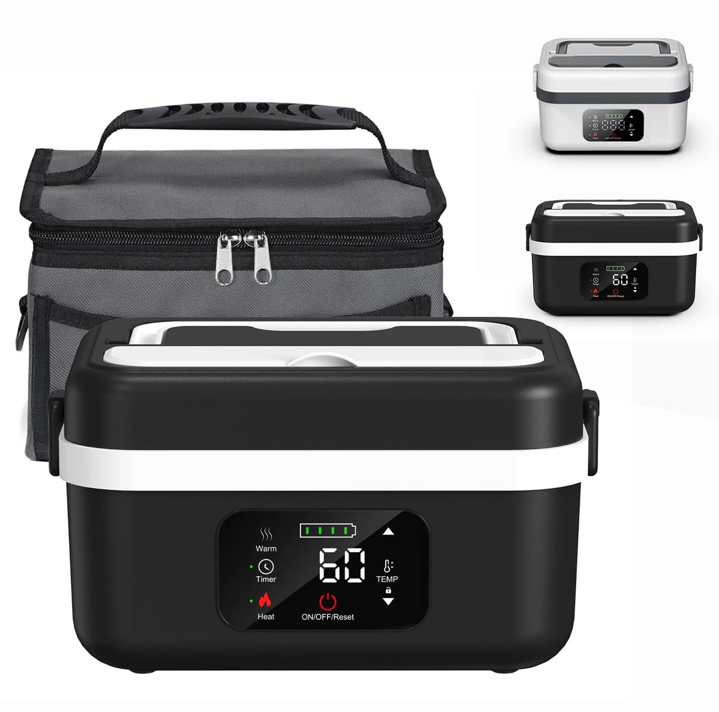 Wireless Heated Lunch Box With 8000mAh Battery And 60W
