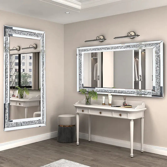 Frameless Diamond Rhinestone https://admin.shopify.com/store/cozy-nest-home-paws/products/9259025301737 Vanity Mirrors for Wall