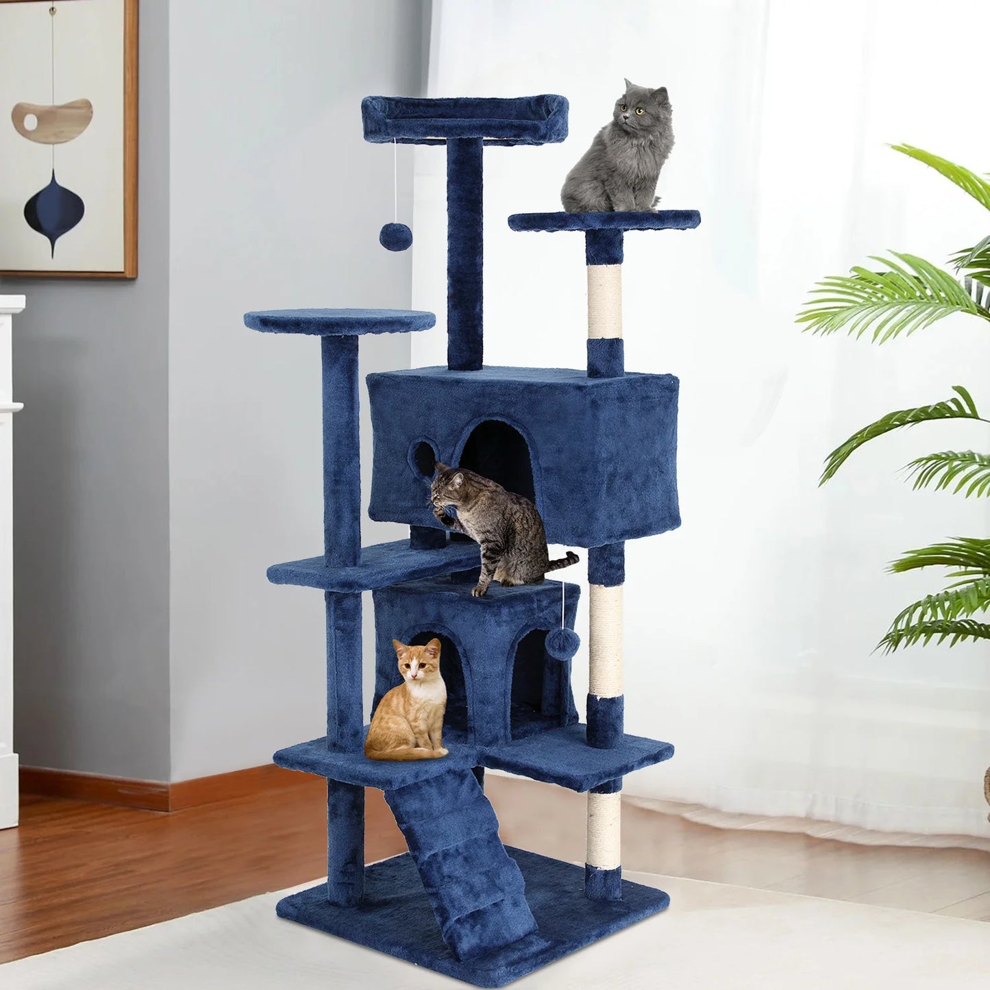 Four-Tier Cat Tree With Sisal Scratching Posts