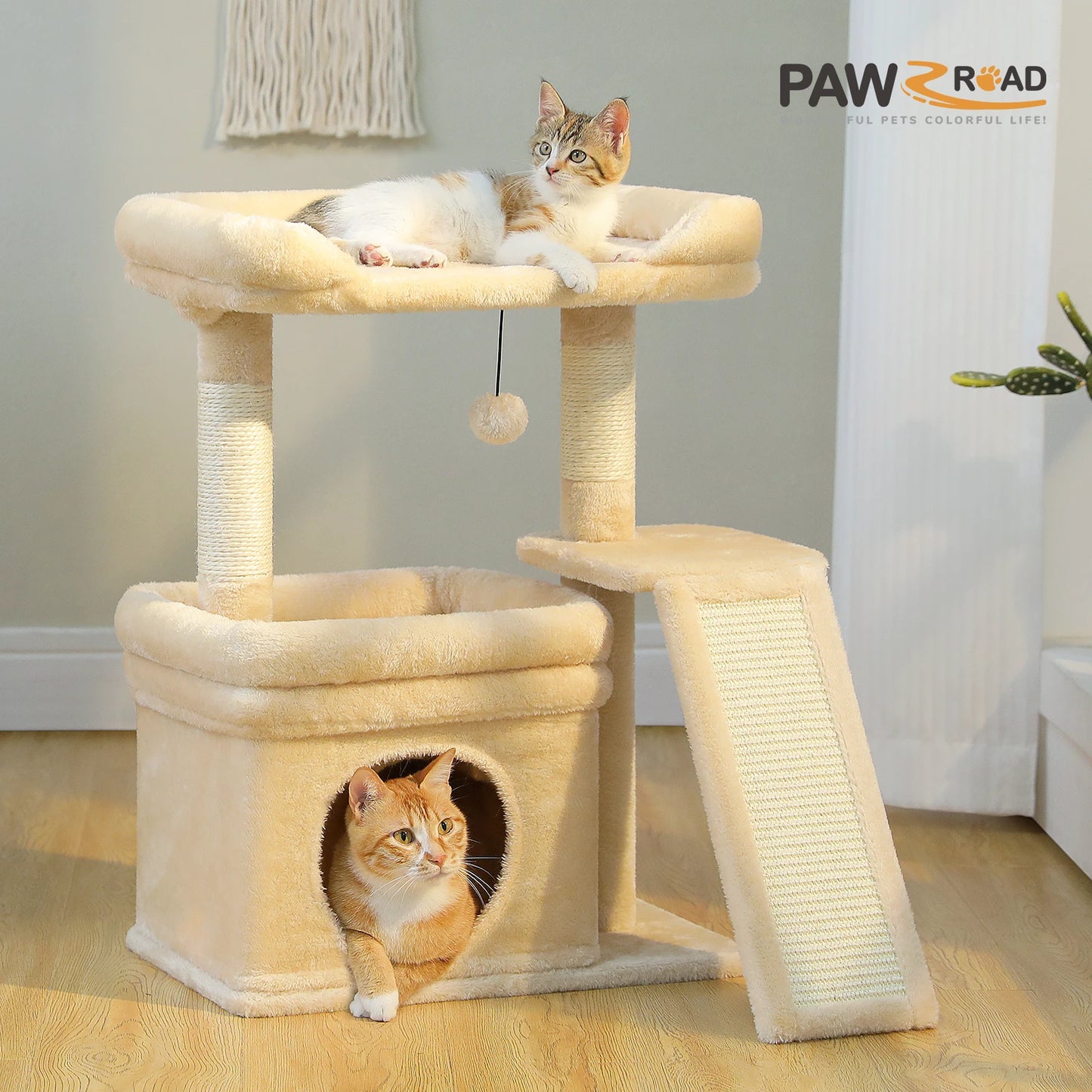 PAWZ Road Small Indoor Cat Tree With Sisal Scratching Post