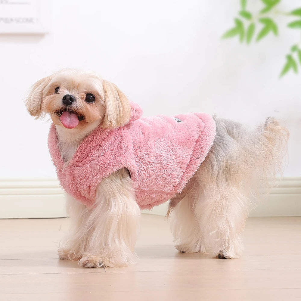 Soft Fleece Pet Dog Clothes Cute Hoodie Coat For Small Medium Dogs Cats Autumn Winter Puppy Hooded Jacket Sweater Pug Apparel