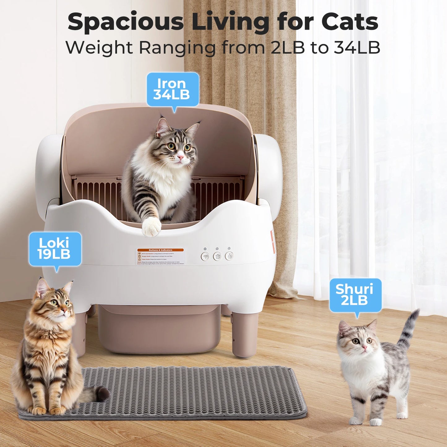 Lunapurr Self Cleaning Automatic Cat Litter Box With App Control
