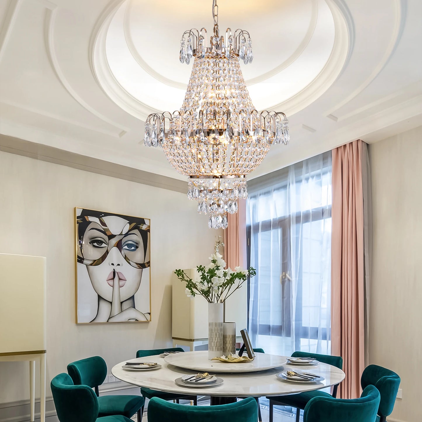 ARLGSITE Luxury Crystal Chandelier With K9 Crystals