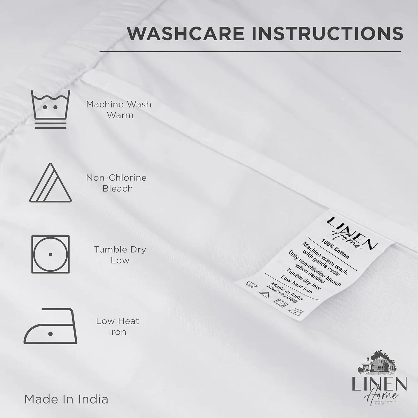 100 Percent Cotton Percale Fitted Sheet With Crisp Bed Linen