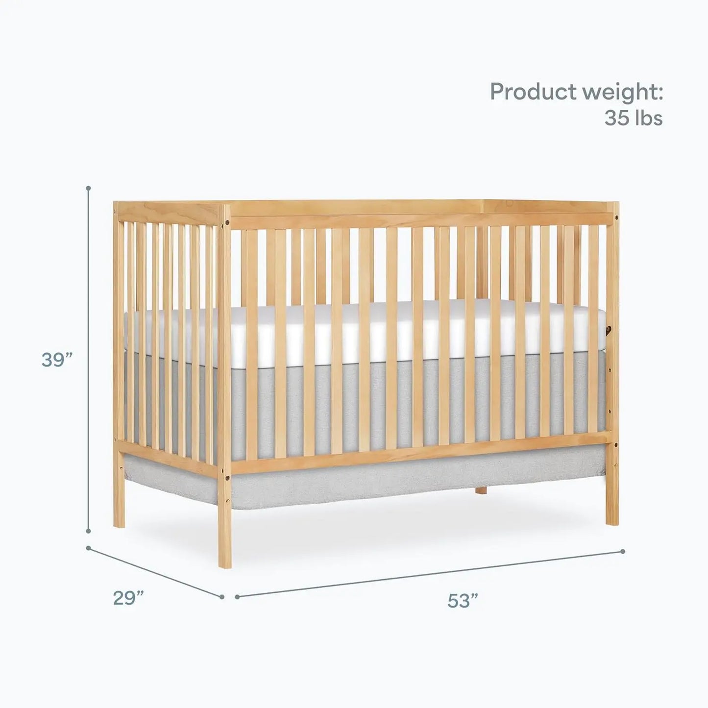 Convertible Baby Crib With Toddler And Full Bed Conversion