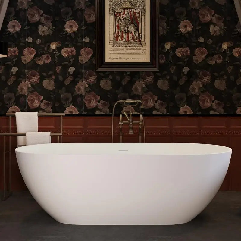 Freestanding Solid Surface Bathtub Luxury Engineered Stone Tub
