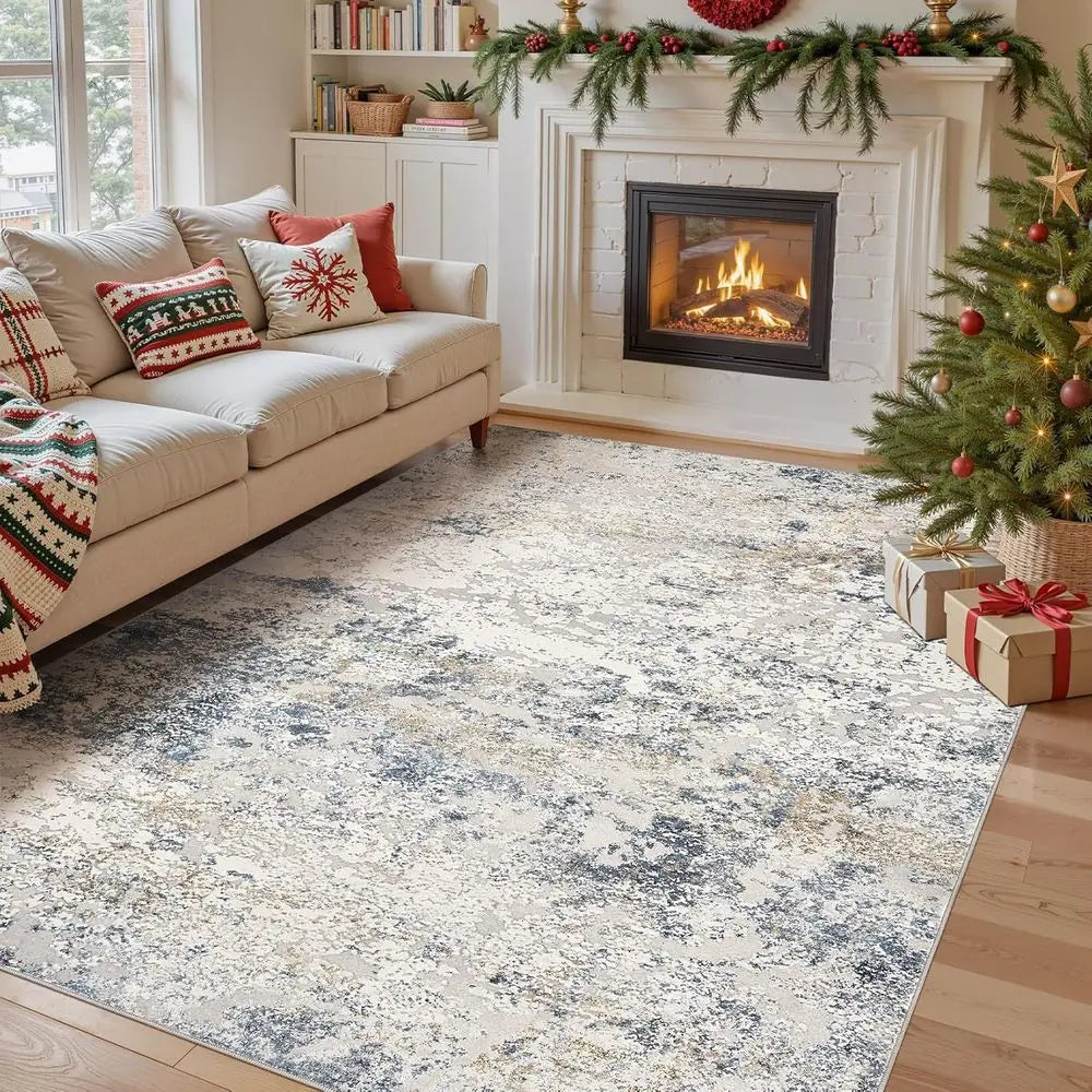 Indoor Flat-Woven Polyester Rug Solid Pattern