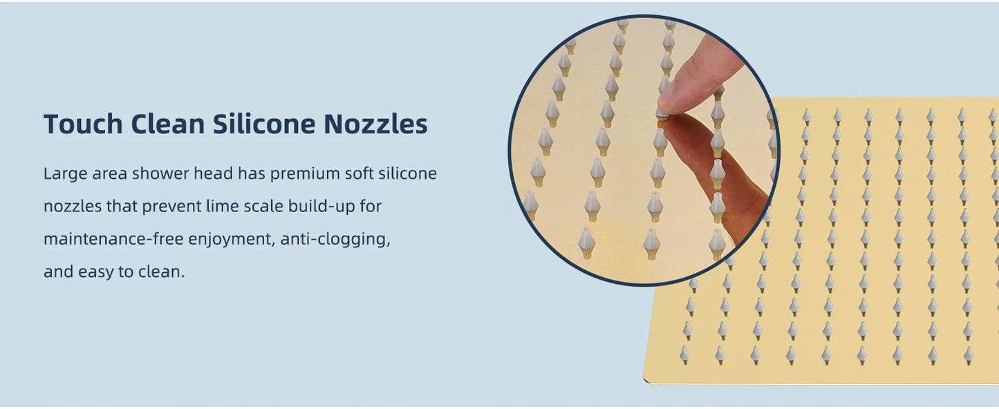 Hibbent High Pressure Rainfall Shower Head With Extension Arm