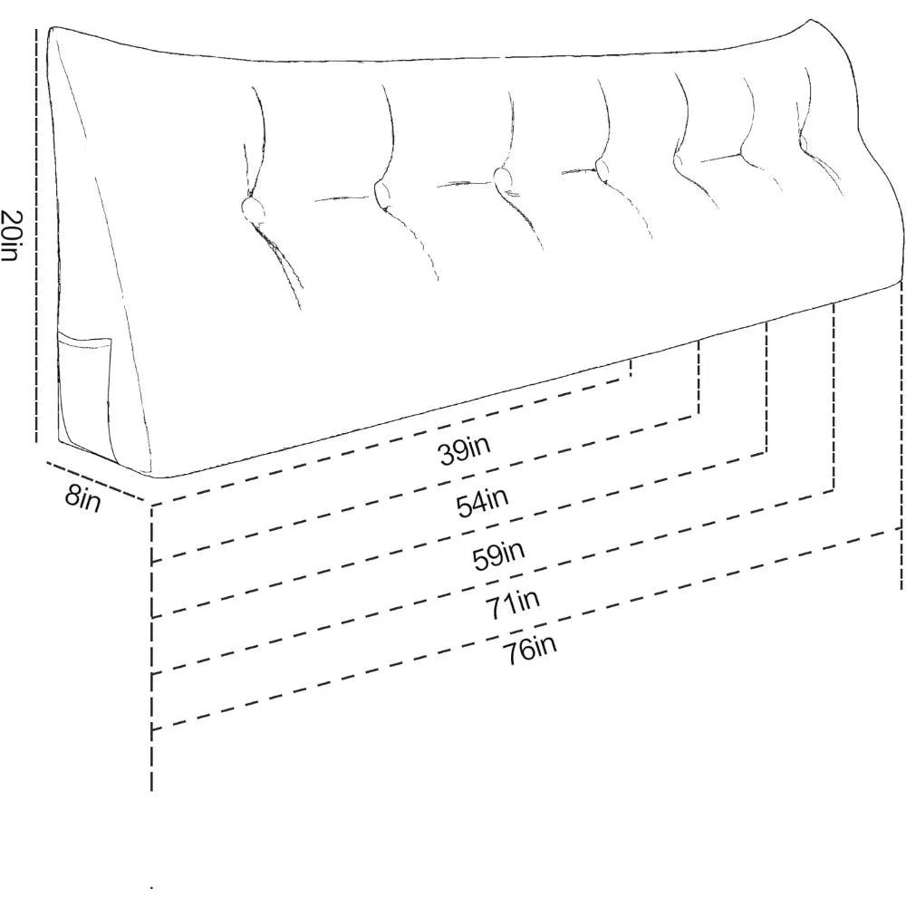 Ergonomic Button Tufted Triangular Headboard Panels for Wall Mount