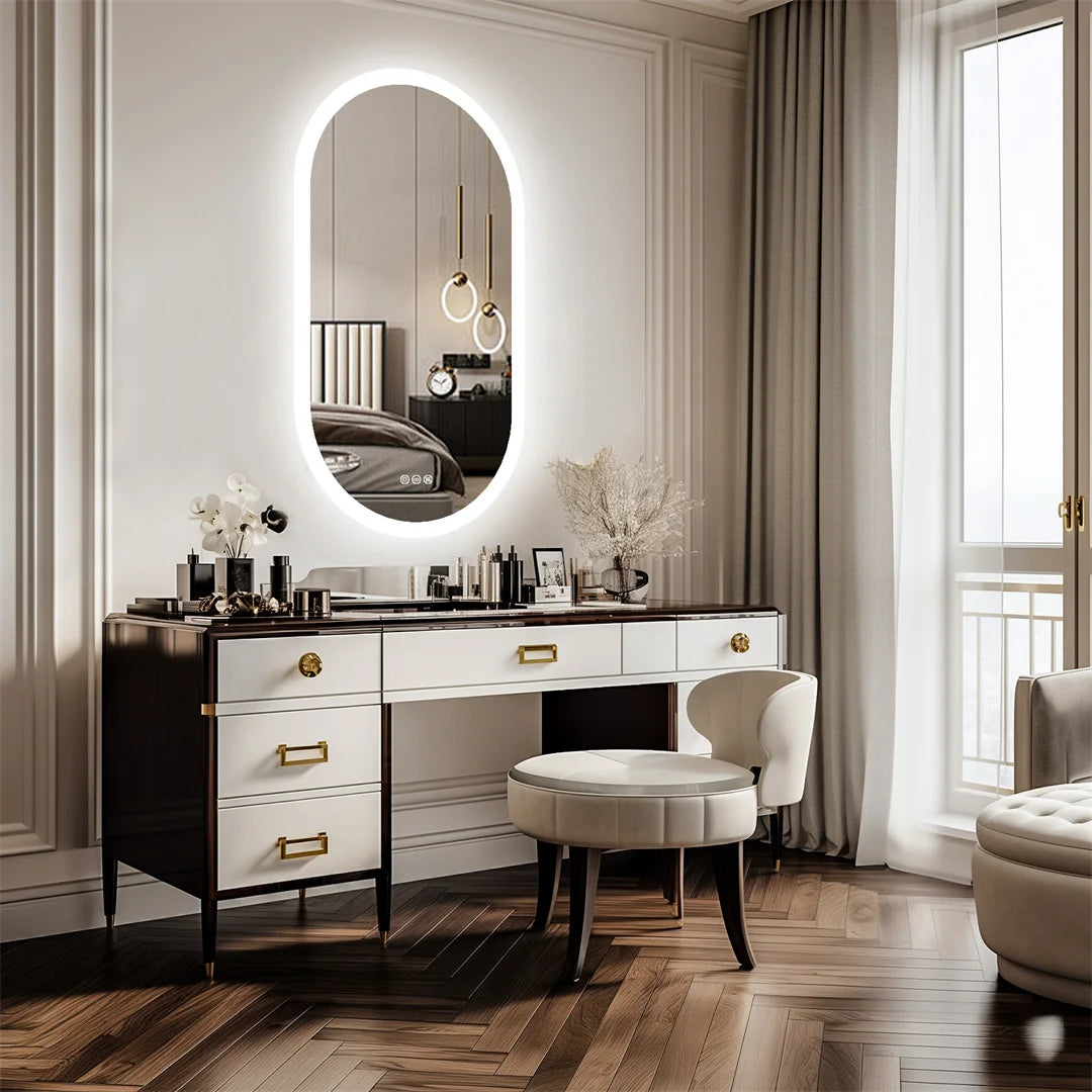LUVODI Backlit LED Bathroom Mirror With Touch Dimming Defog