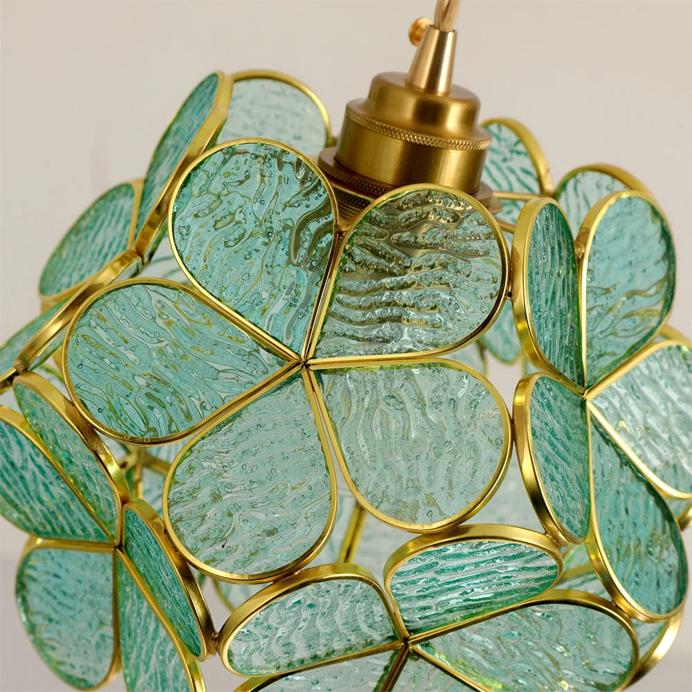 VETRULUS Modern Pendant Light Flower Lantern Crystal Kitchen Fixture