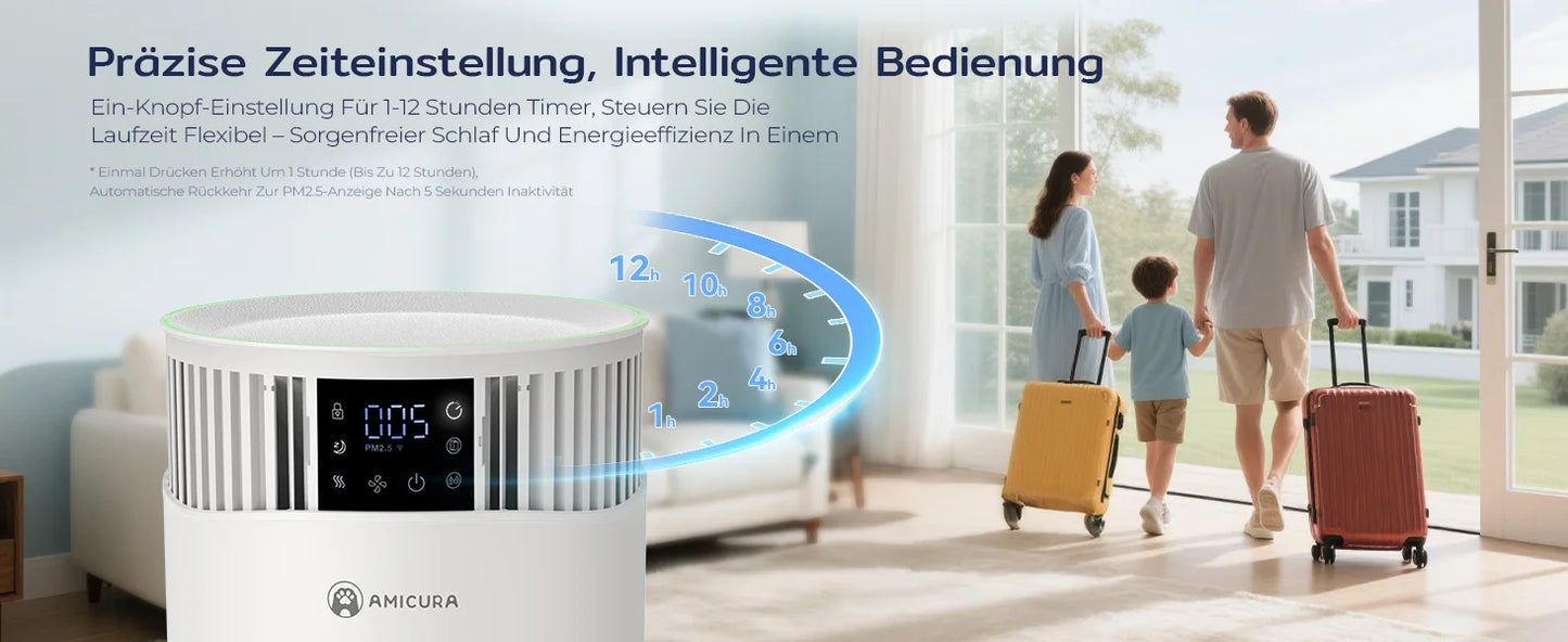 Amicura P2 Air Purifier For Pets Allergies 450 CADR