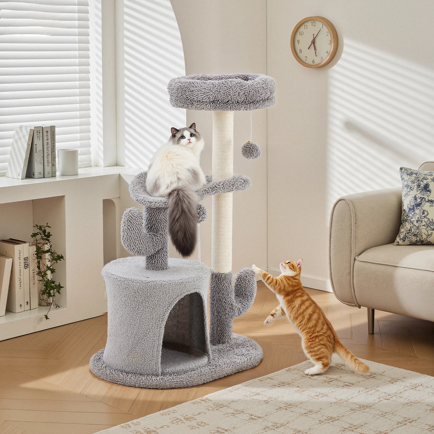 JHK Cat Tree Tower With Sisal Scratching Post For Indoor Cats