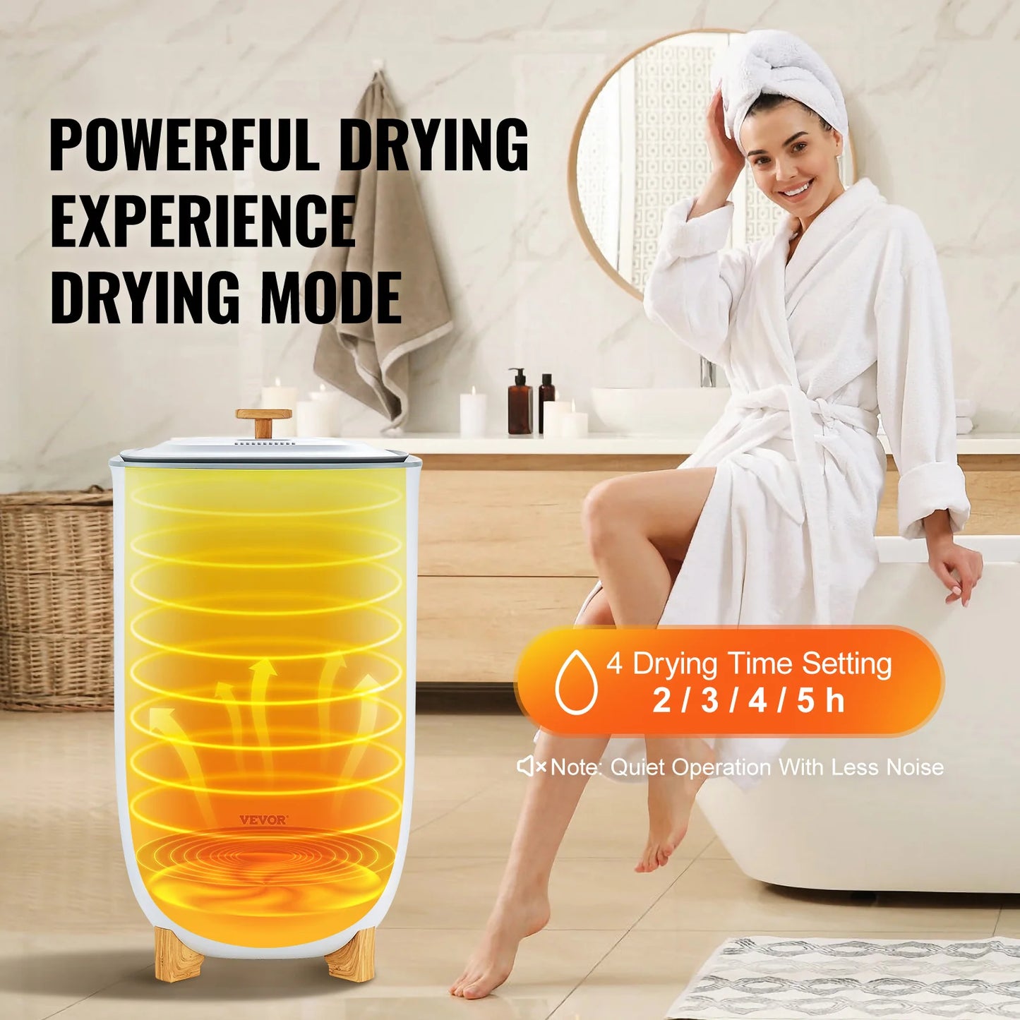 SucceBuy Towel Warmer Bucket With LED Screen For Bathroom Spa