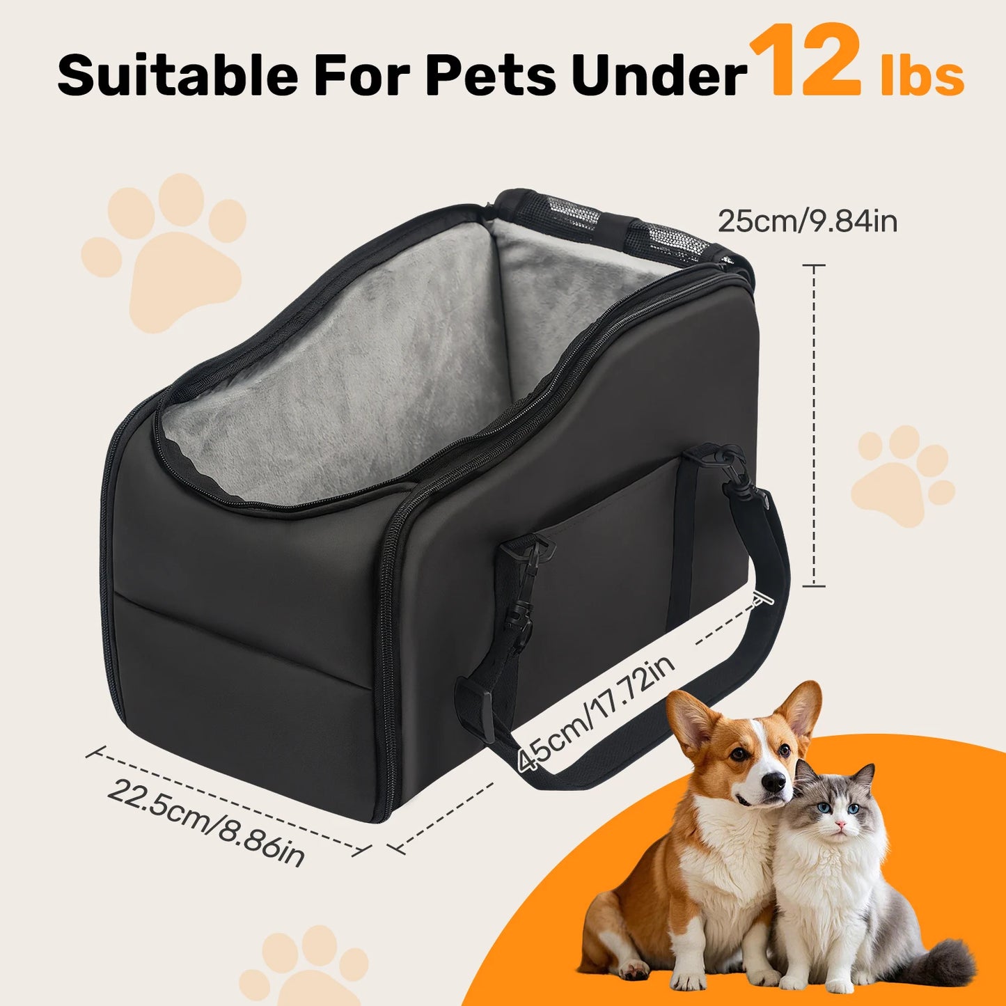 Removable Washable Car Pet Seat For Small Dogs And Cats Travel Bed
