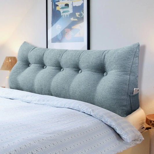 Ergonomic Button Tufted Triangular Headboard Panels for Wall Mount