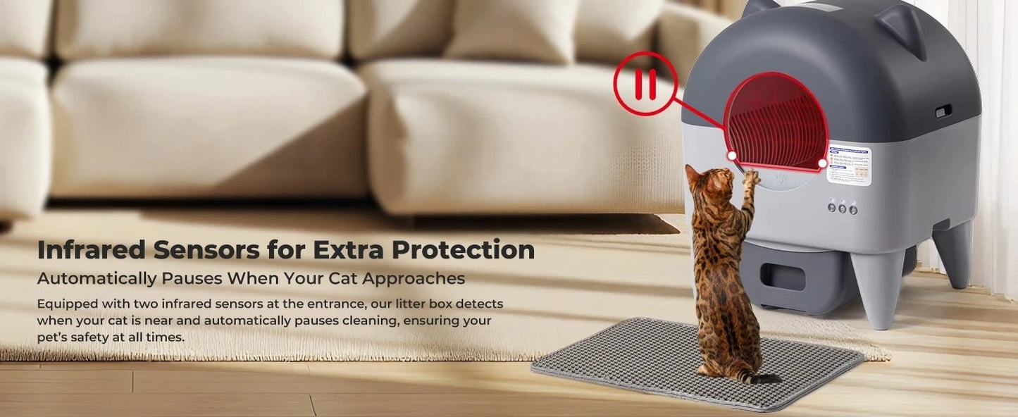 Lunapurr Automatic Self-Cleaning Cat Litter Box With App
