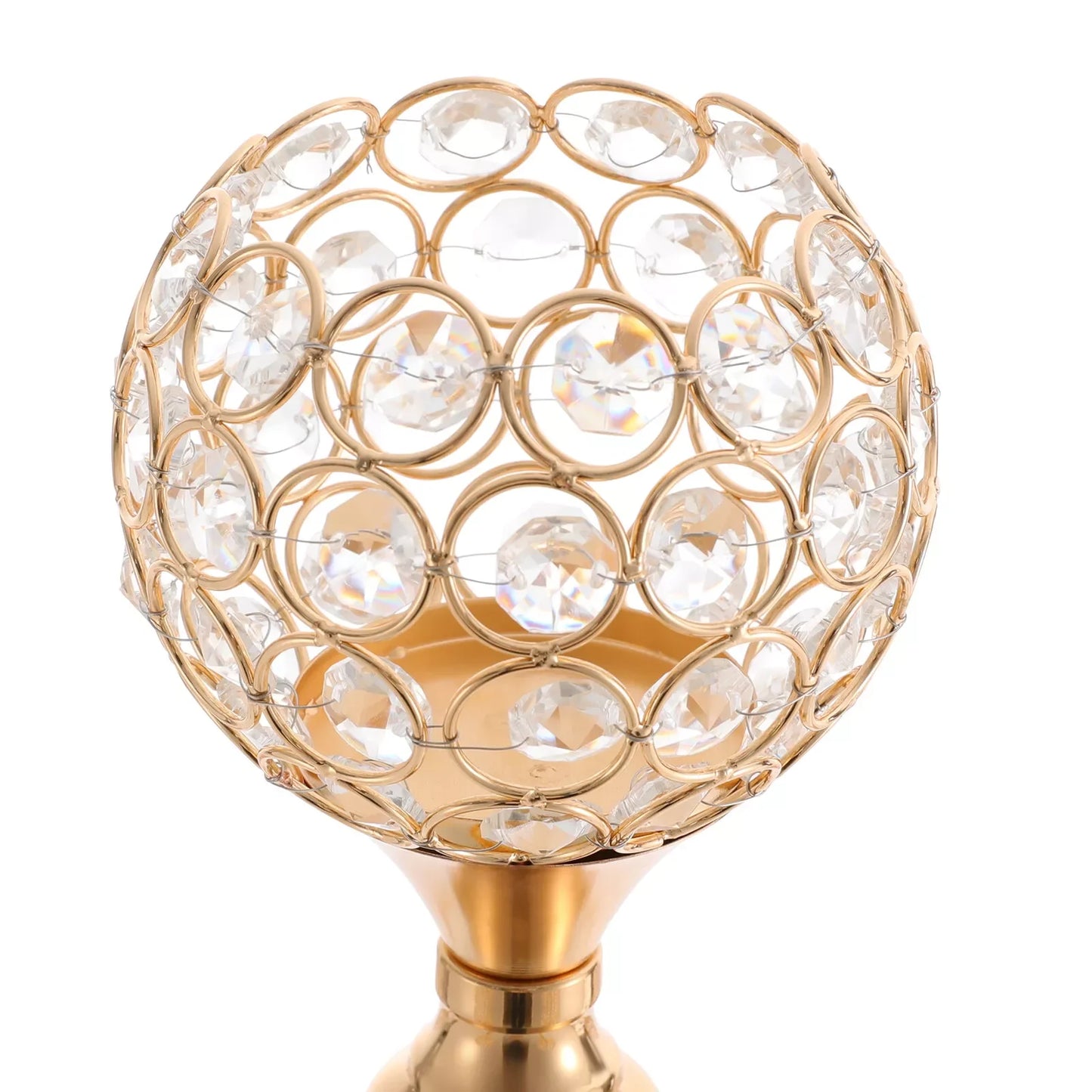 Bymaocar 2-Pack 5-Arm Crystal Candelabra Candle Holders