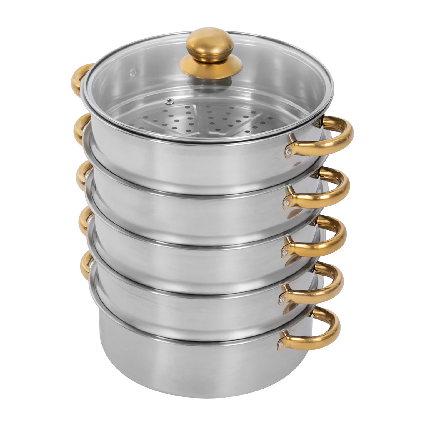 Stainless Steel 5 Tier Steamer Pot For Gas Induction Stoves