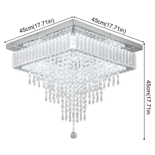 VETRULUS Modern Crystal LED Pendant Light Rain Drop Chandelier