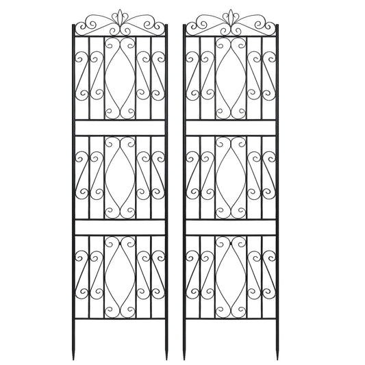 Six Panels Iron Garden Border Trellis For Climbing Plants