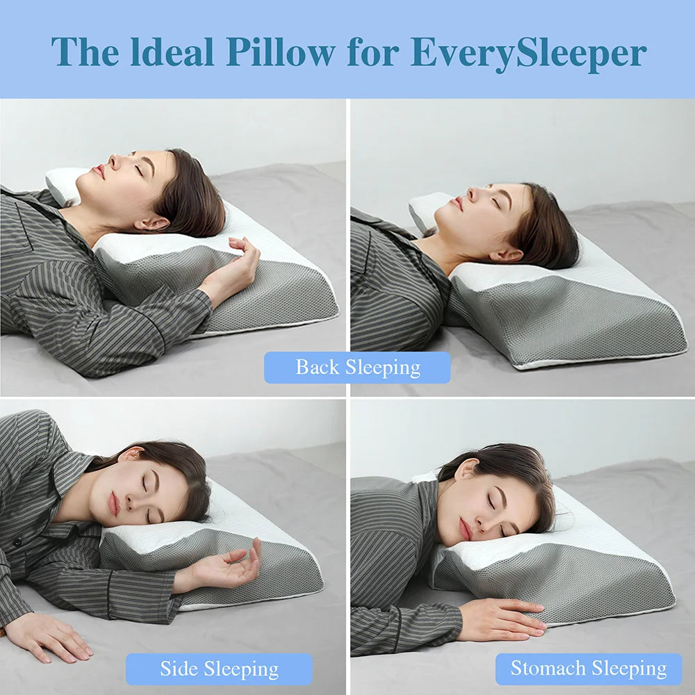 Memory Foam Cervical Orthopedic Neck Pillow For Comfortable Sleep