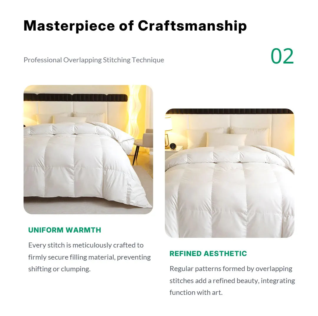 EasYum Duck Feather Quilted Comforter Allergy Safe Bedding