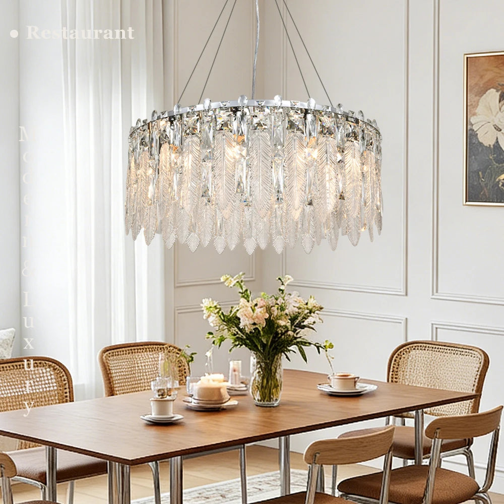 DF Light House Modern Crystal Chandelier For Living Room Lighting