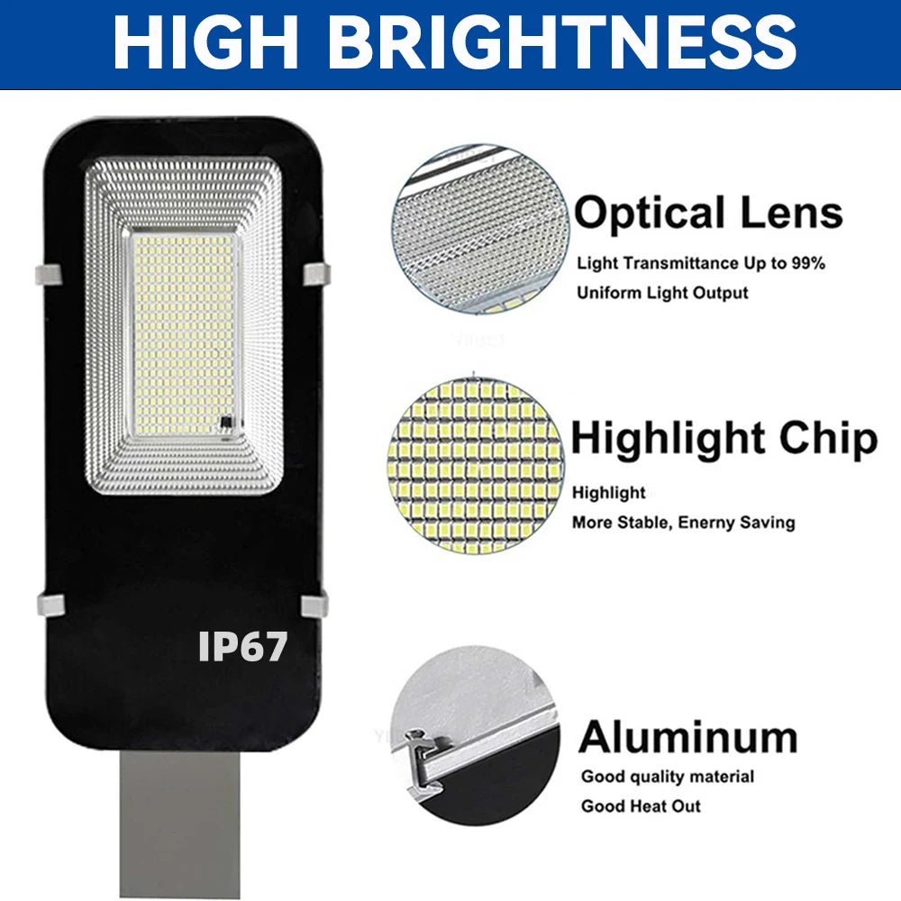8000mAh Solar Street Light Parking Lot Dusk to Dawn LED Flood Lamp IP67