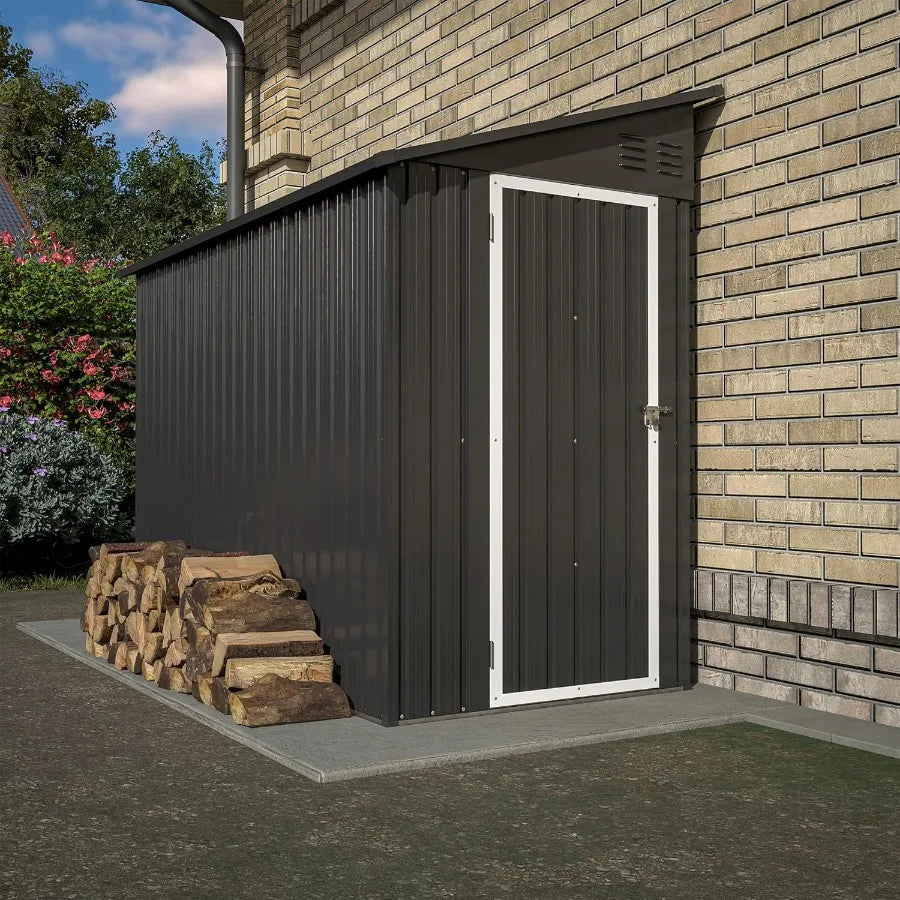 Metal Wall Storage Shed for Outdoor Use Backyard Patio