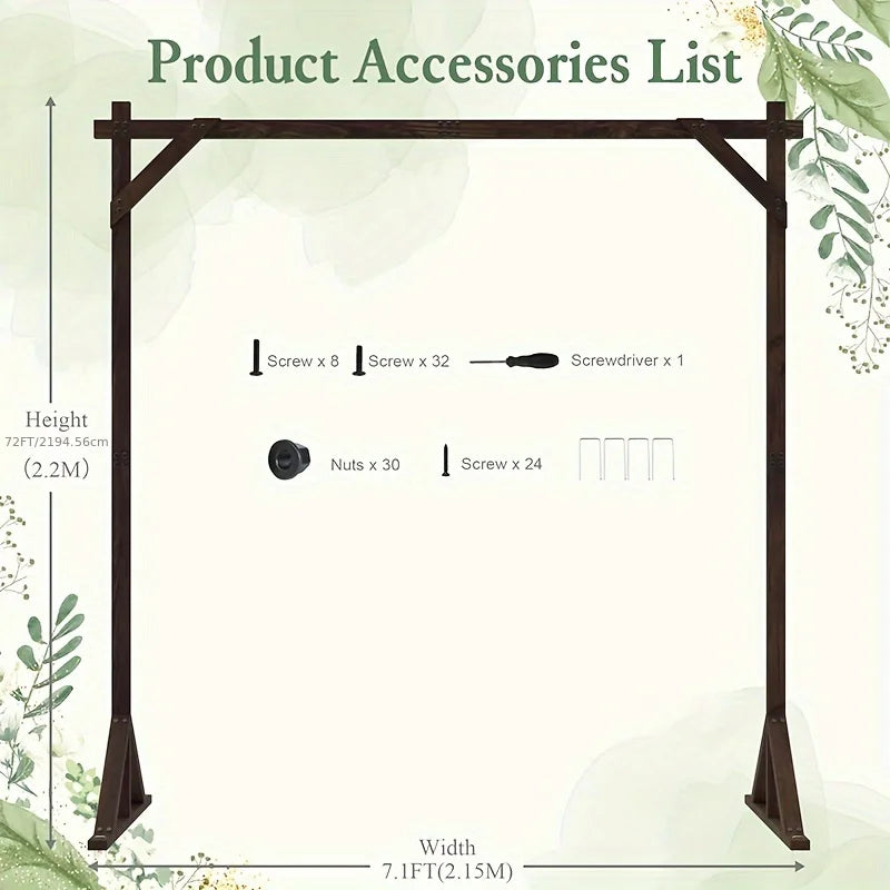 NONECN Wooden Wedding Arch Bracket Bohemian Decoration