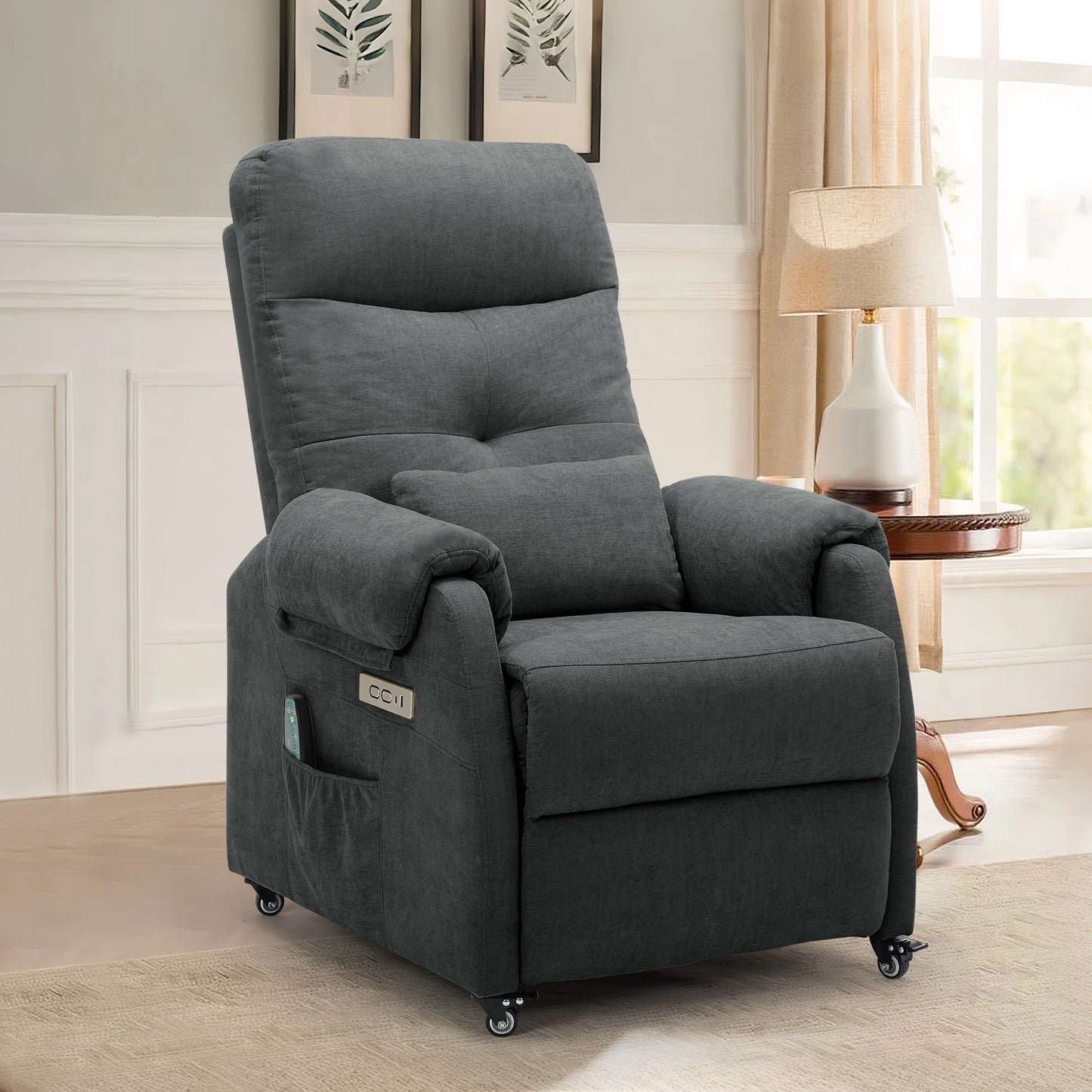 Korser Power Recliner Chair With USB Ports And Wheels For Home