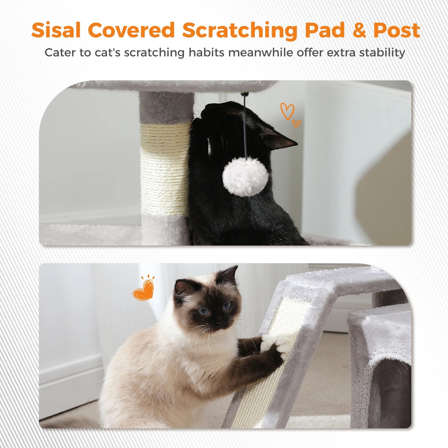 PAWZ Road Small Indoor Cat Tree With Sisal Scratching Post