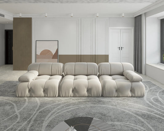 Sdorens Velvet Convertible Modular Sectional Sofa