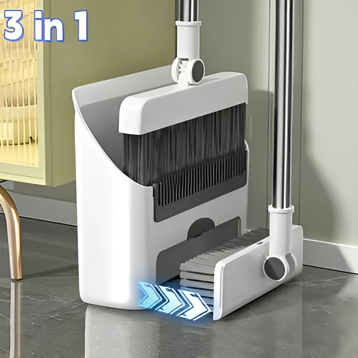 3 In 1 Broom And Dustpan Set For Efficient Cleaning