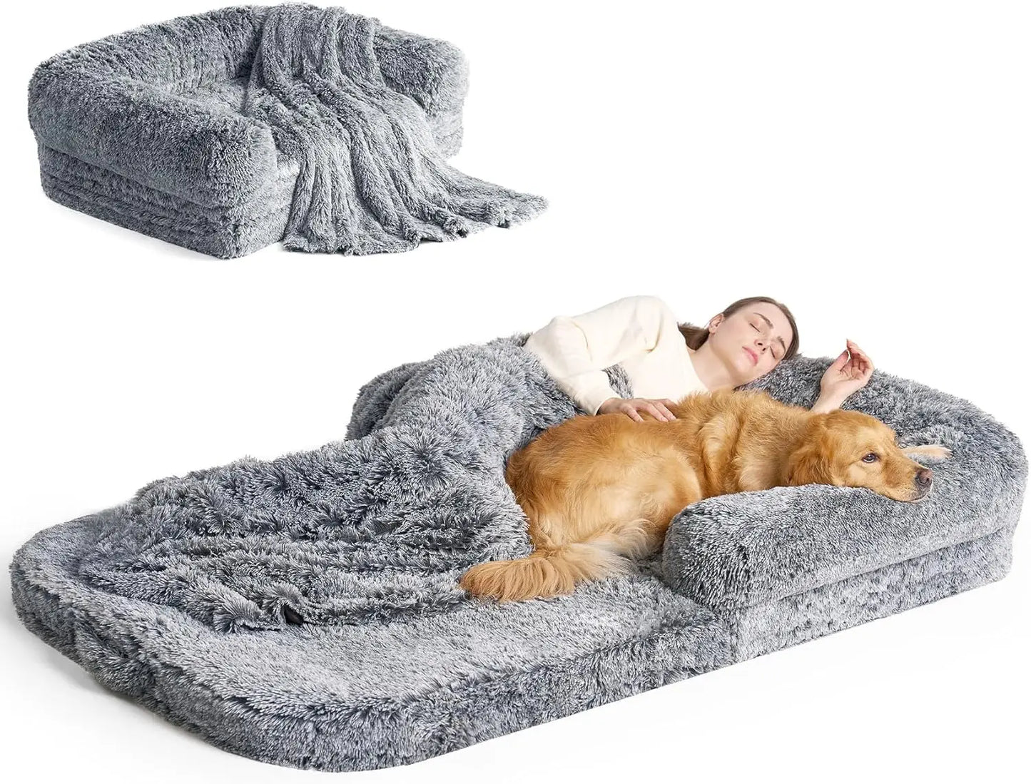 Foldable Human Dog Bed Orthopedic Memory Foam Couch