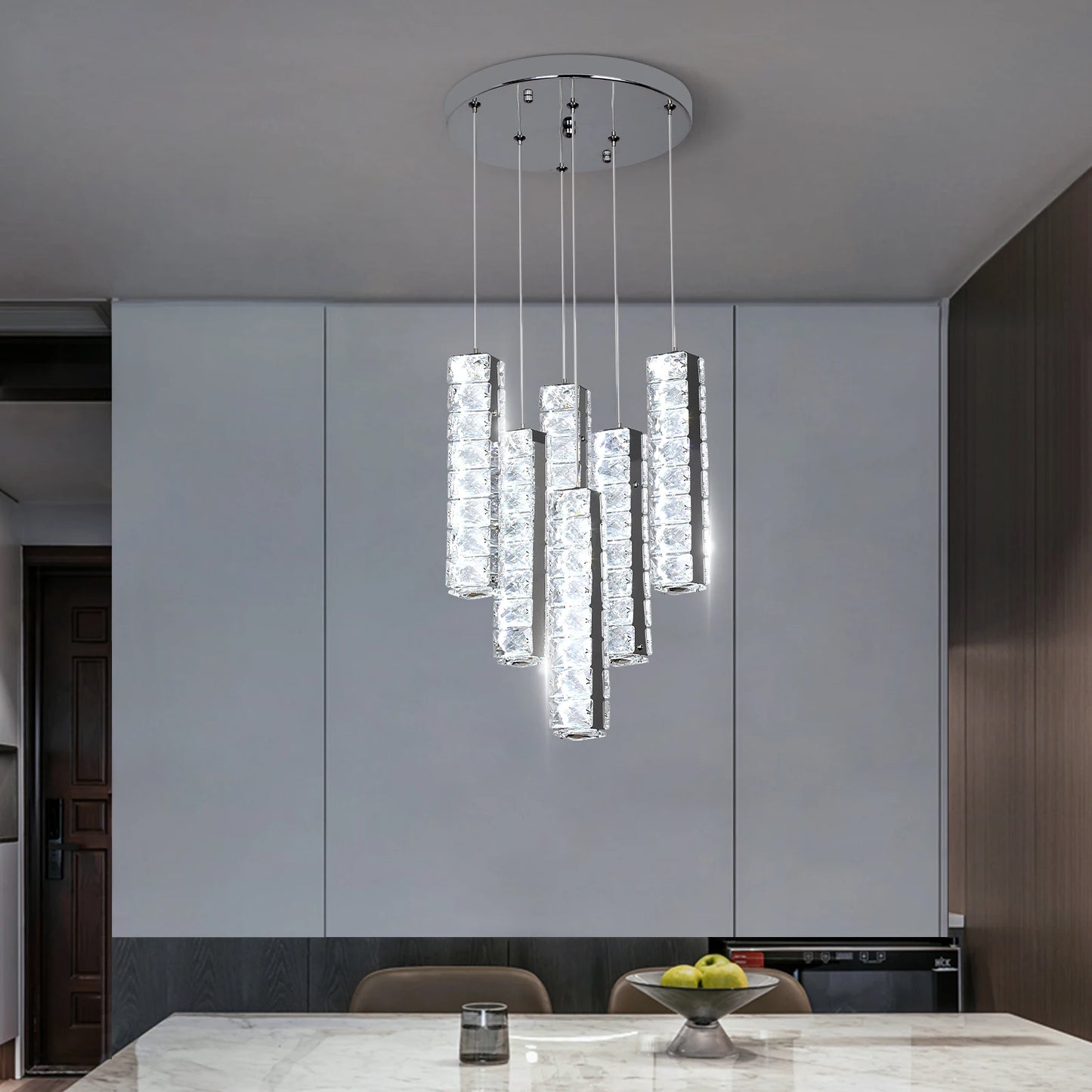 Vetrulus Nordic K9 Crystal Ceiling Lamp Pendant Chandelier