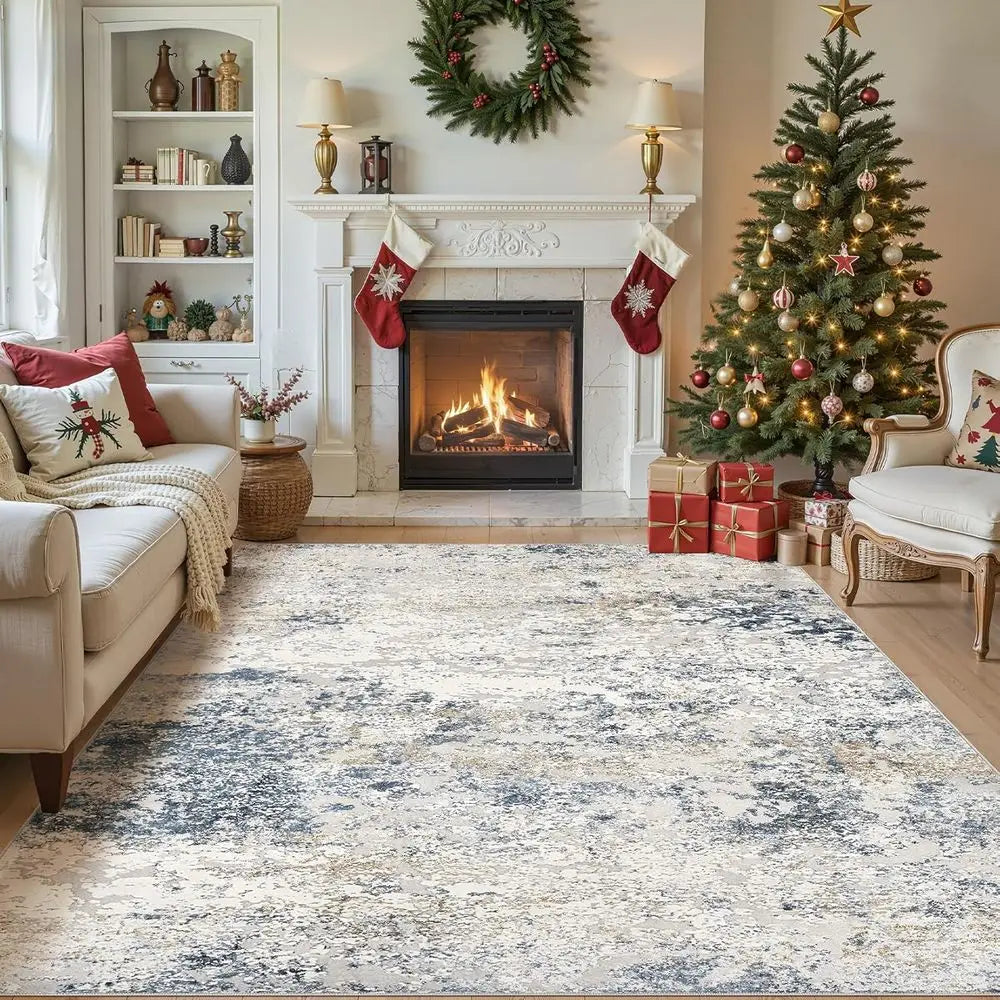 Indoor Flat-Woven Polyester Rug Solid Pattern
