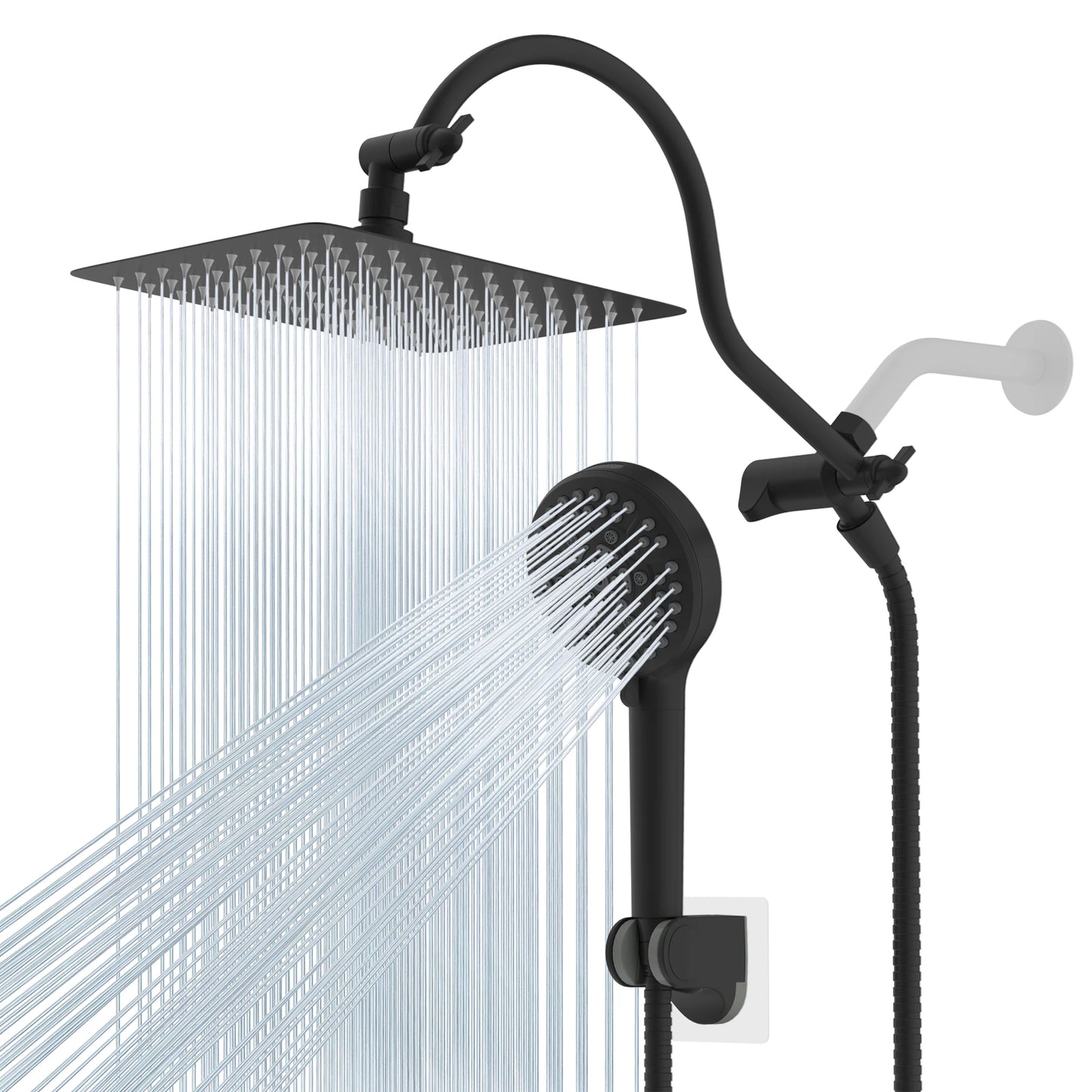 Hibbent High Pressure Rainfall Shower Head With Extension Arm
