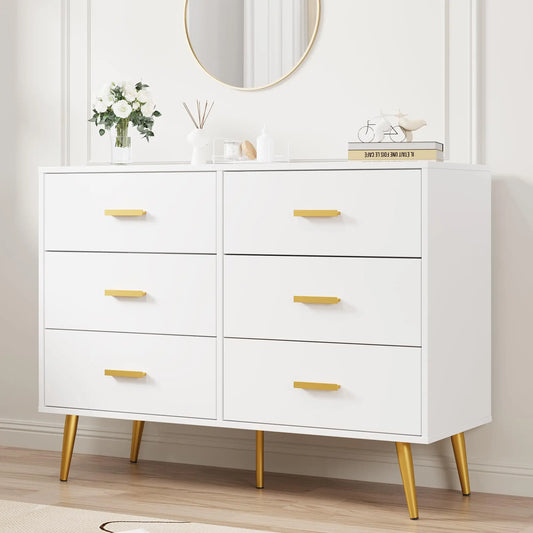 HiMISS Modern 6-Drawer Dresser With Fabric Drawers And Steel Frame