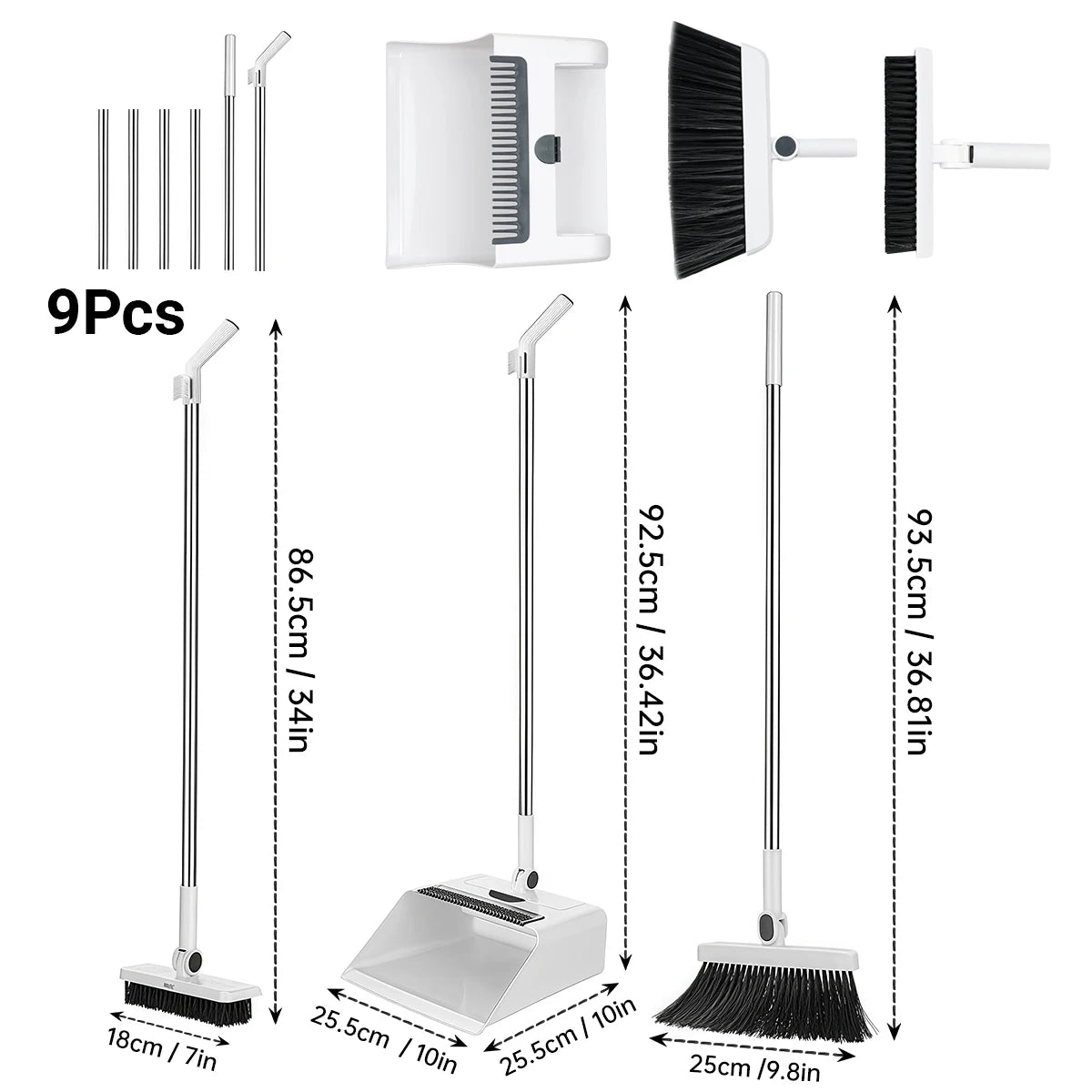 3 In 1 Broom And Dustpan Set For Efficient Cleaning