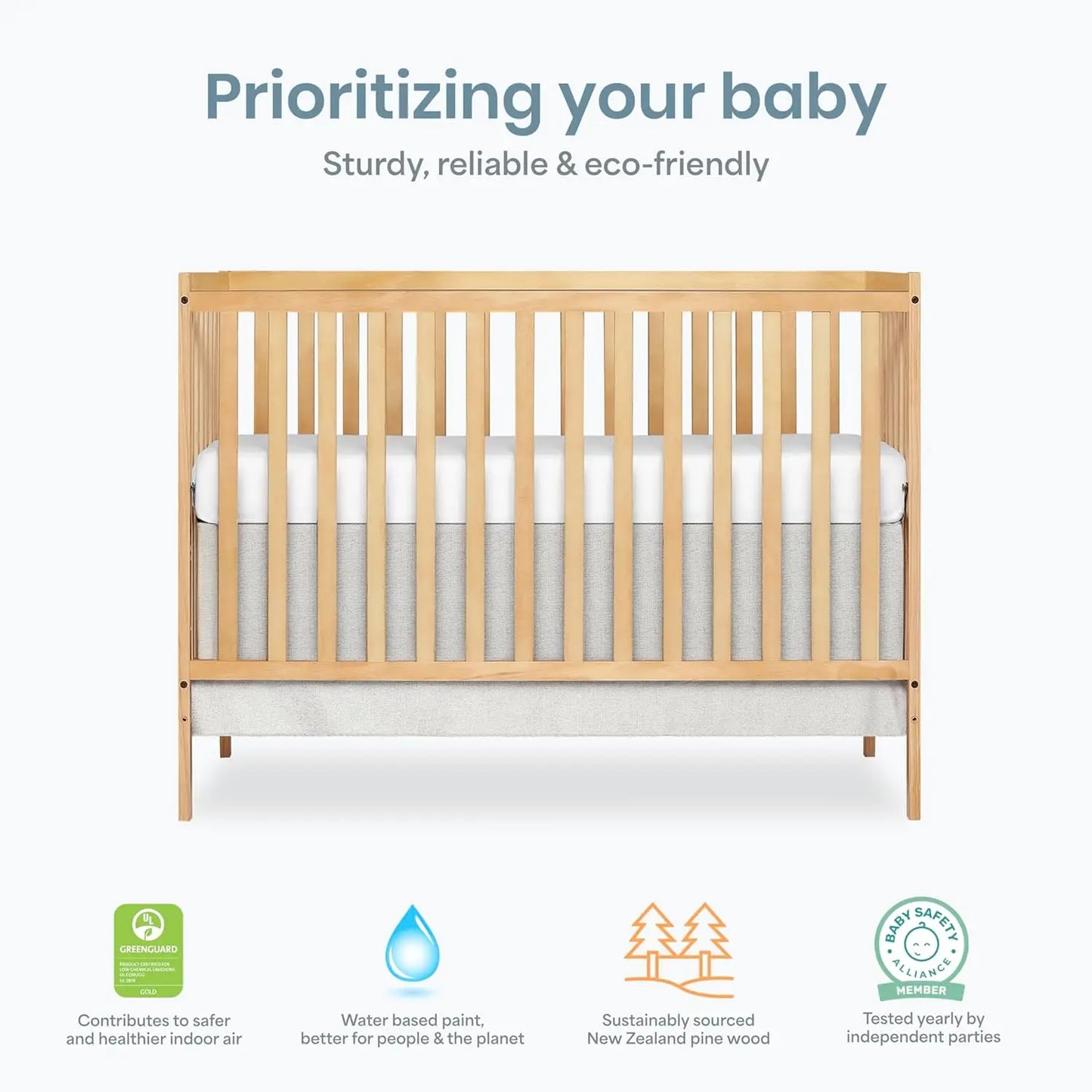 Convertible Baby Crib With Toddler And Full Bed Conversion