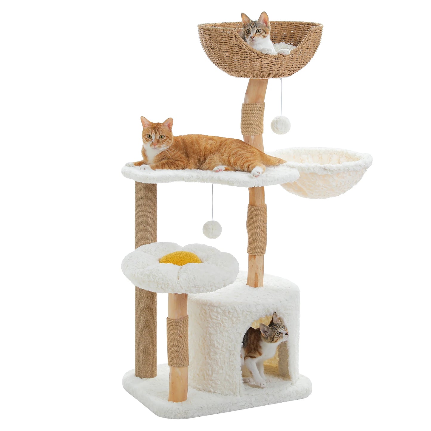 PAWZ Road Modern Solid Wood Cat Tree With Condo