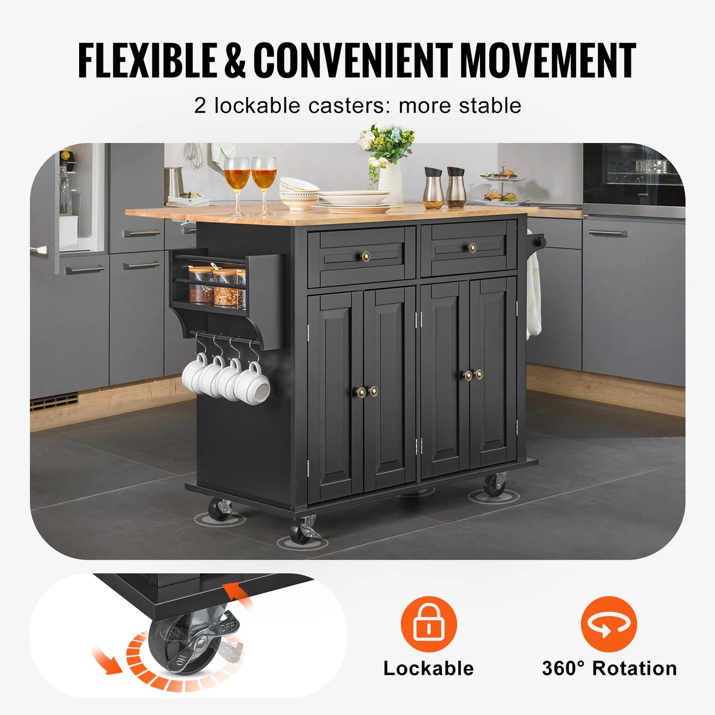SucceBuy Kitchen Island Cart With Storage SucceBuy Kitchen Island Cart With Storage Cabinet On Wheels On Wheels