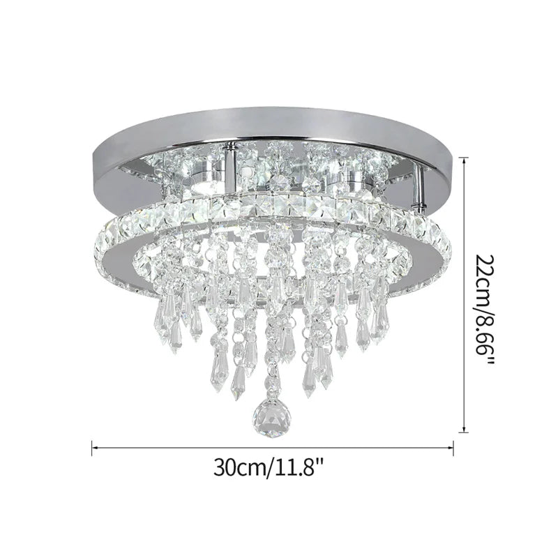 Vetrulus Crystal Ceiling Lamp With Remote Control LED Pendant Chandelier